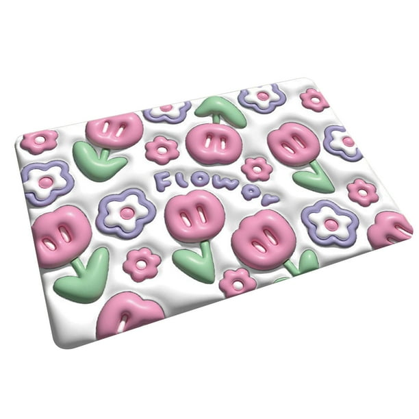 Tapete de flores con diseño 3D, antideslizante, absorbente, para cocina, resistente y rápido estilo B