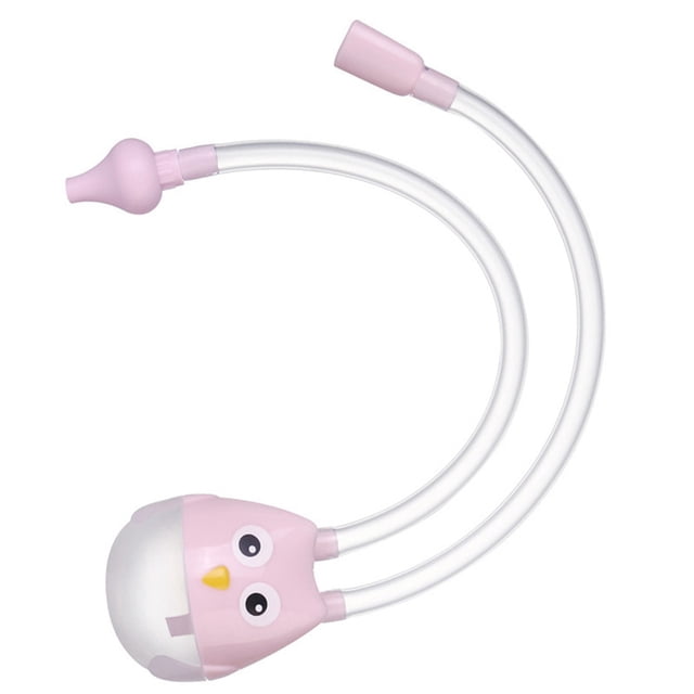 Aspirador nasal manual para bebés, forma de búho, fuerte dureza, cómodo, succión oral, limpiador nasal de seguridad para bebés, color rosa