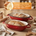thumbnail image 5 of Daluvenix 2qt Dutch Oven for Bread Baking, Enameled Cast Iron Bread Oven with Lid, Non Stick, Red, 5 of 8