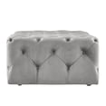 thumbnail image 4 of Weston Home Bowman Rectangular Tufted Ottoman with Casters, Grey Velvet, 4 of 7