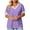 Purple, variant on Summer Womens Tops 2025 Oversized V-neck Short Sleeved Solid Summer Base Shirt Sports T-shirt Clearance 50% off!