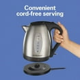 Hamilton Beach 1.7Liter Stainless Steel Electric Kettle, Black Accents