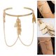 thumbnail image 5 of Pulsera de mano con colgante de cadena y borlas de hojas geométricas para mujer, 1 unidad, 5 of 5