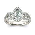 thumbnail image 2 of HeartsAndYou 3ct Pear Cut Moissanite Stylish Halo Engagement Ring for Women 18k White Gold over Silver, 2 of 5