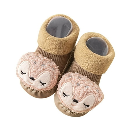 

dmqupv Toddler Boys Slip on Shoes Toddler Boys and Girls Socks Floor Sports Shoes Non Slip Plush Warm 1st Walking Shoes Girls Shoes A 4