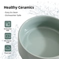 thumbnail image 5 of LarqeeWare Ceramic Set of 2 Cat Bowls, Food and Water Bowls for Cats, Kitty, 2pcs Cat Dishes, Pet Feeder(5.1inch, 2 x Light Green Bowls), 5 of 6