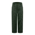 thumbnail image 6 of Difdany Corduroy Pants Women Casual Winter Straight Leg Elastic Waist Pants with Pockets Dark Green L, 6 of 7