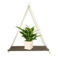 thumbnail image 4 of SPRING PARK Wooden Wall Storage Rack Sling Rope Hanging Plant Flower Pot Shelf Home, 4 of 6