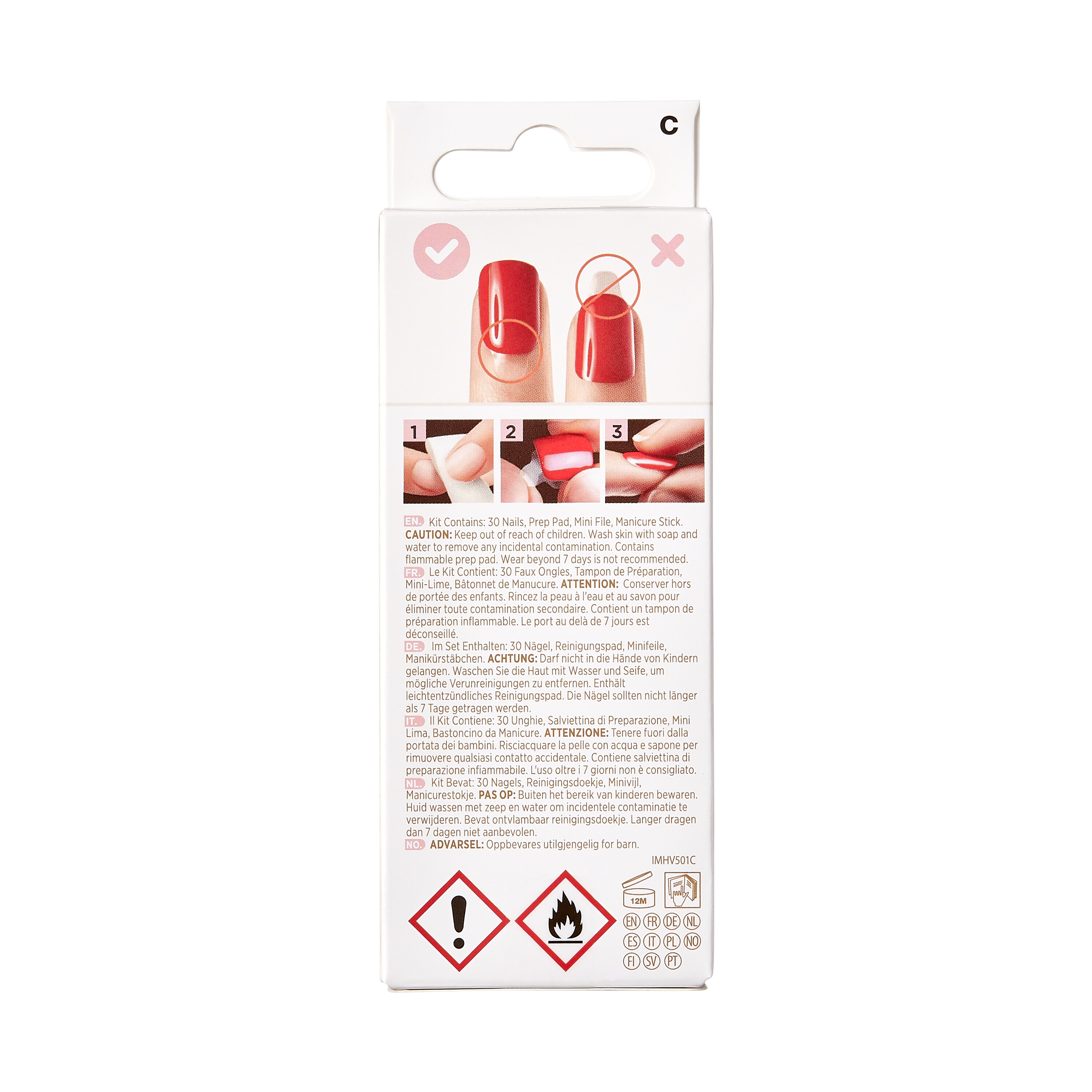 KISS imPRESS Holiday Press-On Nails, Red Squoval, 30 Pieces photo 6