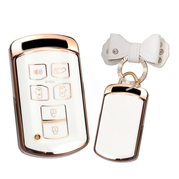 for Toyota Key Fob Cover Key Fob Shell With KeyChain Fit for Toyota Sienna 2020 Soft TPU Key Accessories Keychain