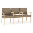 thumbnail image 1 of Pemberly Row Waiting Reception 3 Seat Tandem Seating Wood Frame in Brown, 1 of 5
