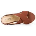 thumbnail image 4 of BLISSFUL STEP Women's Platform Slide Wedge Sandals Brown (Size 9), 4 of 6