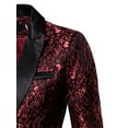 thumbnail image 2 of Genuiskids Men Tuxedo Jacket Lapel One Button Stylish Floral Luxury Slim Fit Blazer Suit Jacket for Dinner Party Prom Wedding Tailcoat Business Swallowtail, 2 of 5