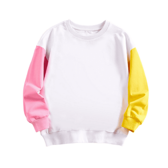LYMAYTER Kids Girls Boys Sweatshirt Infant Color Blocking T-Shirt Toddler Crewneck Bottoming Shirt for 10 Months-10 Y