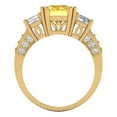 thumbnail image 4 of Three-Stone Engagement Ring for Women - 4.27ct Simulated Yellow Diamond in 14K Yellow Gold Promise Ring, 4 of 6