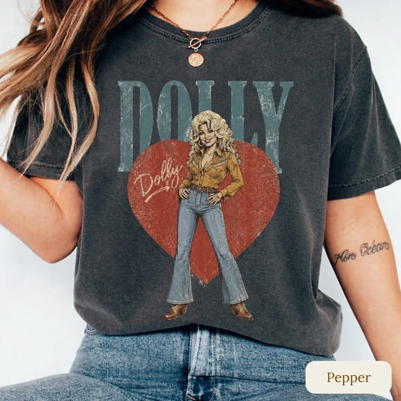 Retro Dolly Shirt, Dolly Memorial Tribute Shirt, Vintage Dolly Western Country Music Cowgirl Graphic T-shirt, Dolly Fan Merch
