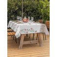 thumbnail image 3 of Outdoor Tablecloth with Umbrella Hole for Patio/Picnic/Party/Camping, Beige Floral Waterproof Table Cloth Rectangle Table Cover Washable, Spring Summer Botanical Flowers (60"x 84"), 3 of 8