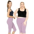 thumbnail image 2 of Stretch Is Comfort Women's Cotton Knee Length Leggings Orchid Purple Small, 2 of 6