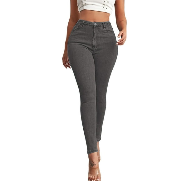 Ketyyh-chn99 Wrangler Jeans for Women High Rise Skinny Jeans y2k High Waisted-Rise Stretch Skinny Destroyed Ripped Jeans for Women Grey,2XL