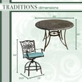 thumbnail image 5 of Hanover Traditions 7-Piece High-Dining Set in Blue with 6 Swivel Chairs and a 60 In. Cast-Top Table, 5 of 15