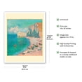thumbnail image 2 of Étretat: The Beach and the Falaise d'Amont - Normandy Coast France - From an Original Color Painting by Claude Monet c.1885 - Fine Art Matte Paper Print (Unframed) 16x20in, 2 of 4