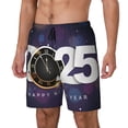thumbnail image 1 of Balery 2025 Happy New Year 4 Bañador para hombre, shorts de playa de secado rápido con entrepierna y forro de compresión-Large, 1 of 6
