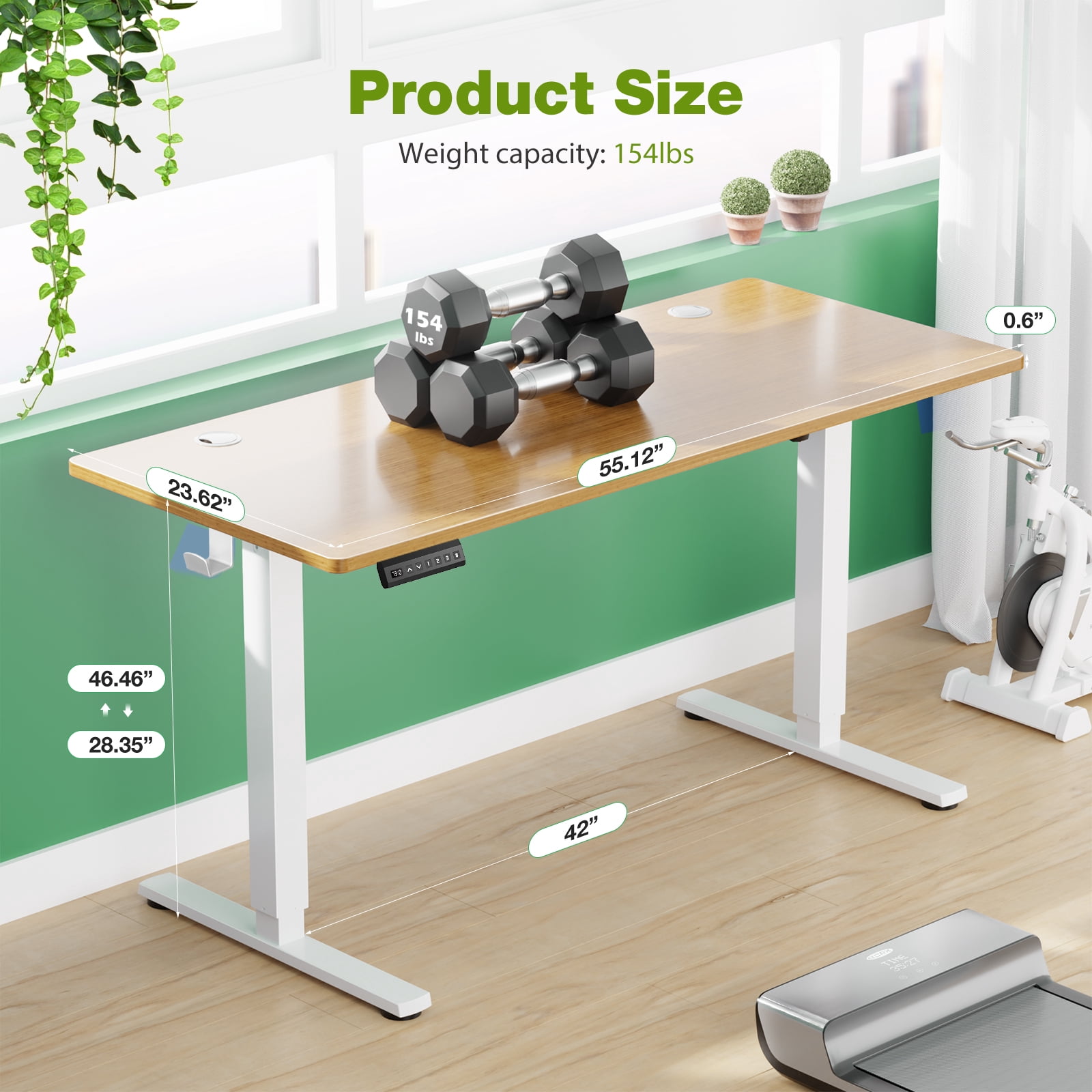 edx Electric Standing Desk & Computer Office Chair Set, 55 x 24 Inches Height Adjustable Desk & Desk Chair, Ergonomic Stand up Desk with Memory Preset for Home Office