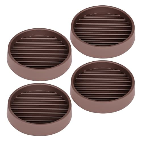 Non Slip Furniture Pads,2.5” Round Rubber Caster Cups,Anti-Slip Gripper,Anti Slide Furniture Feet Floor Protectors for Bed Couch Stoppers - Brown,4 Pack