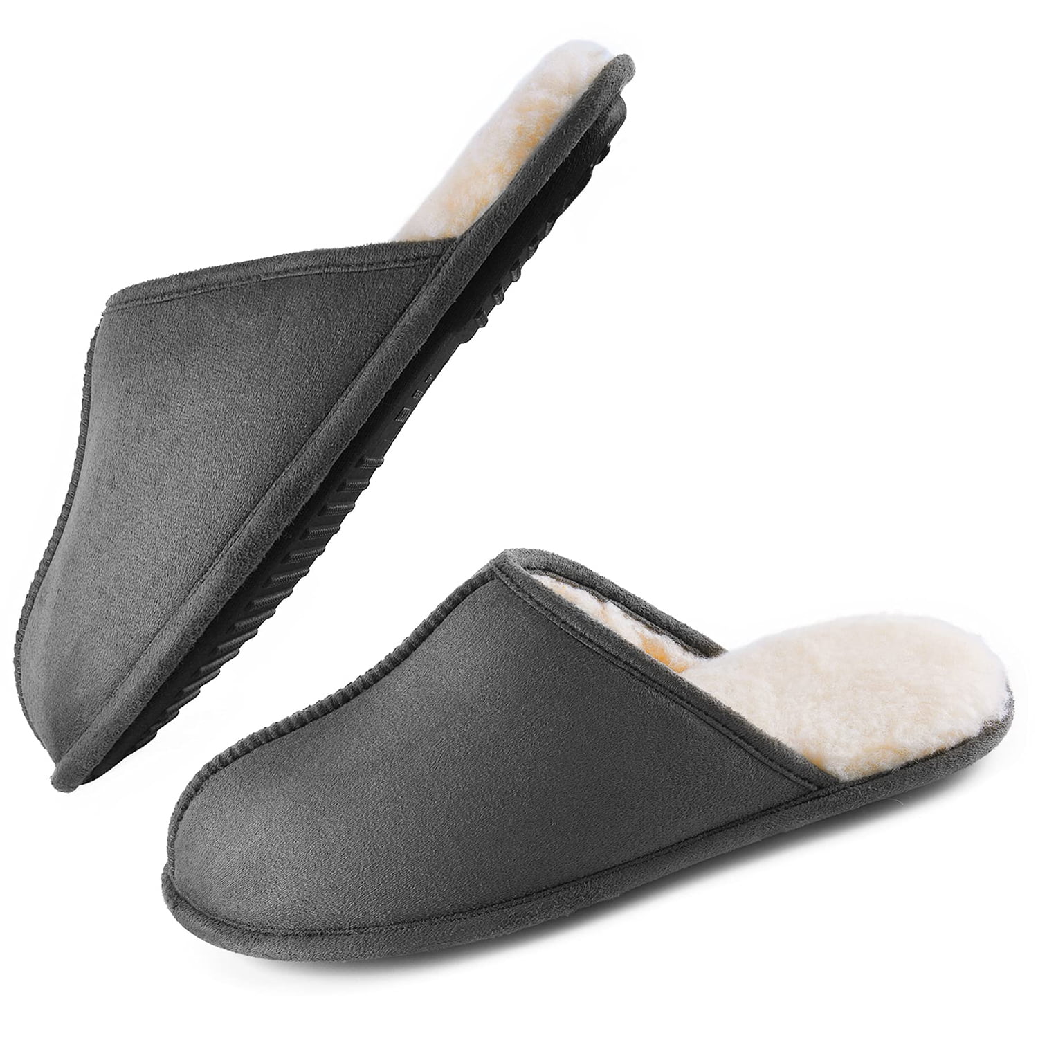 Mens Mule Slippers Ben Sherman Soft Warm Padded Faux Fur Lined Outdoor Sole 