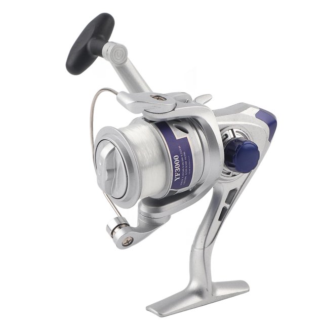 Moulinet de pêche à tambour fixe en plastique 12BB pour pêche en mer en eau douce/salée, série YF Silver3000
