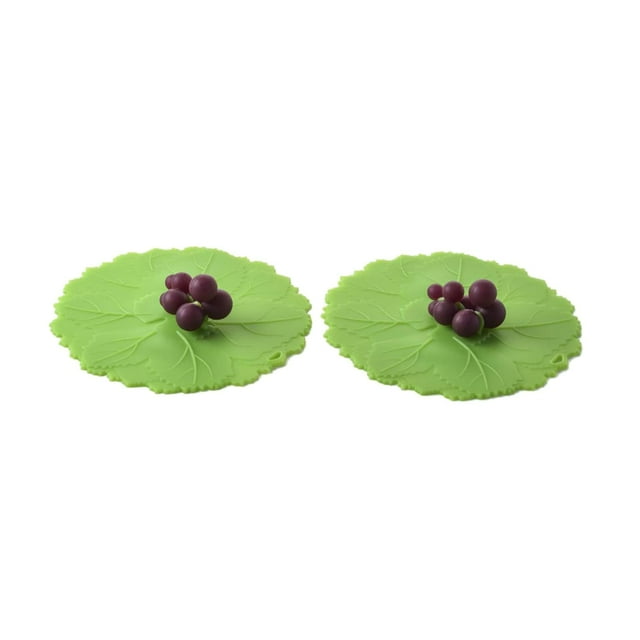Charles Viancin - Juego de 2 fundas de silicona para bebidas de uva - Sello hermético en cualquier vaso con borde liso Mantenga las bebidas frías o calientes Proteja de plagas aladas - Sin BPA - Apto