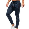 thumbnail image 2 of jsaierl Men's Drawstring Pants Casual Zipper Pockets Skinny Tapered Sweatpants Solid Slim Fit Joggers Running Trousers Fashion Hippie Regular Fit Fall Winter Outdoor Casual Long Pants, 2 of 3