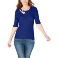 thumbnail image 1 of Suéter tipo jersey con adornos de hardware para mujer de INC, azul, PXL, 1 of 2