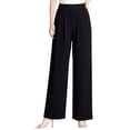 thumbnail image 3 of Soft High Waist Pull On Wide Leg Stretch Pants for Women Over 50, 3 of 9