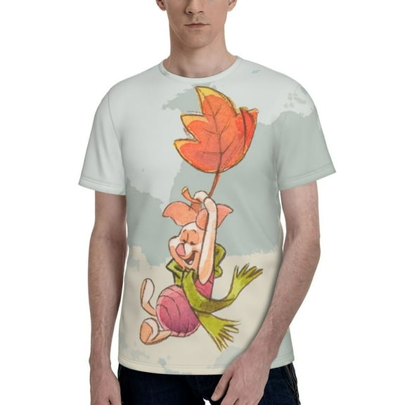 Piglet Men's T Shirts Cartoon Graphic Short Sleeve Tees Novelty Casual Unisex Adults Tee Shirt Tops