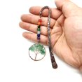 thumbnail image 2 of Marcapáginas personalizado hecho a mano con forma de árbol de la vida de cristal y piedra natural vintage, 2 of 6