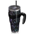 thumbnail image 2 of 40oz Tumbler,Black Halloween Ghost Spider Pattern Insulated Tumblers with Removable Handle,Stainless Steel Double Vacuum Coffee Tumbler Cup with Straw for Home,Office,Travel,Party, 2 of 5