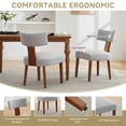thumbnail image 5 of MAYEERTY Set of 2 Linen Fabric Modern Armless Dining Chairs, Curved Backrest & Solid Wooden Legs, for Dining Room & Living Room, Gray, 5 of 6