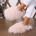 thumbnail image 3 of KAQ Unisex Fuzzy Faux Fur Slippers, Women's Fluffy Long Hair Sheep Faux Fur Slip on Slides, Girls Luxury Big Fluffy Outdoor Flat Slippers, Long Curly Hair Non-Slip Warm Home Slide Shoes, 3 of 13