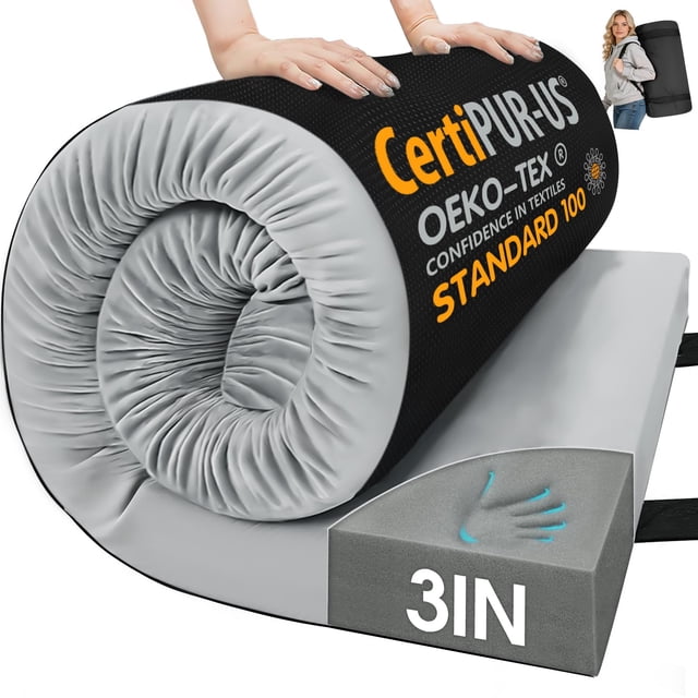 Colchón para camping CYMULA de espuma viscoelástica 191 x 137 x 8 cm