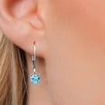thumbnail image 3 of Gem Stone King 14K White Gold Swiss Blue Topaz Earrings for Women | 1.10 Cttw | Gemstone November Birthstone | Heart Shape 5MM, 3 of 6