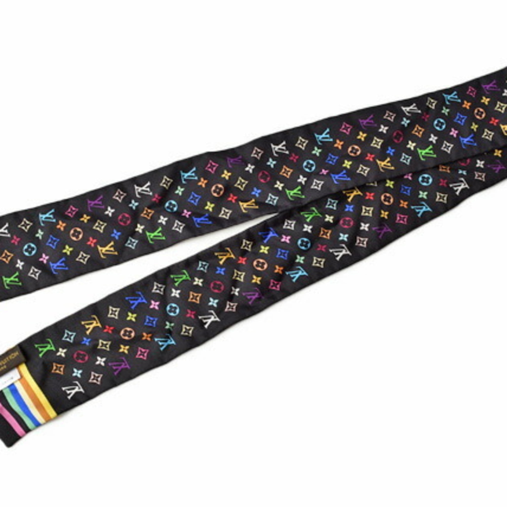 Louis-Vuitton-Monogram-Multi-Color-Carré-Silk-Scarf-Noir-M71914