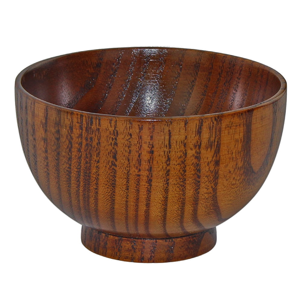 Japanese Style Solid Wood Bowl Children Kids Baby Serving Tableware for Salad Rice Miso Soup Fruits Decorative Display gifts, single bowl
