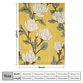 thumbnail image 4 of Nawypu  Floral Throw Blanket, Retro Magnolia Tree Branch Flourishing Fragrance Blossoms Pattern Print, Flannel Accent Piece Soft Couch Cover for Adults, Mustard Brown and Green, 4 of 6