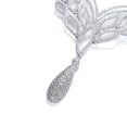 thumbnail image 3 of Bling Jewelry Womens Art Deco Leaf Collar Necklace with Teardrop CZ Silver, 3 of 5