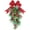 Red Bowknot, variant on KUNPENG Independence Day July 4th Cemetery Flowers for Grave, Patriotic Red White and Blue Grave Flowers, Cemetery Vases, Pre-Lit Memorial Day Swag, Memorial Flags, 16"