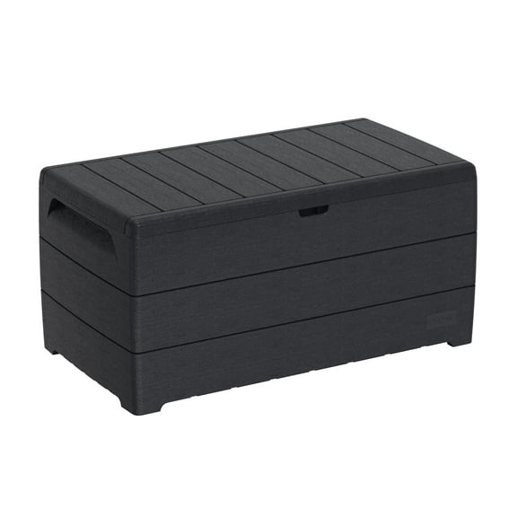 Duramax CedarGrain Durabox 110 Gallon Outdoor Deck Storage Box Bench, Grey