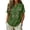 Army Green, variant on Women's Embroidered Tops Floral Tunic V Neck Short Sleeve T Shirt Summer Casual Tops Peasant Tunic Loose Blouse QURATI