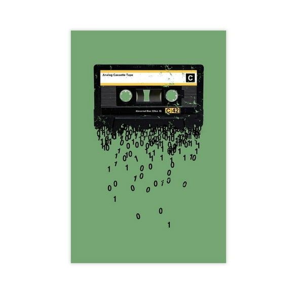 1 Pce la Mort de la CASSETTE - Peinture sur Toile TEXTURE GRUNGE Affiche, Impression d'Art Mural avec Citations Inspirantes pour Décoration de Bureau Salle de Bain Salon