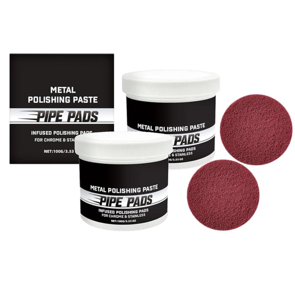 Pipe Pads Polishing, Metal Polishing Paste Pipe Pads - Rust Buffing Cream with Pipe for Cars, Furniture, Chrome & Stainless Steel (2pcs)